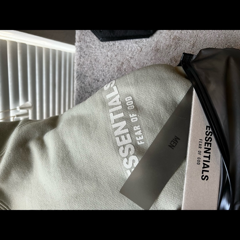 Brand new essentials FOG hoodie in the color seafoam